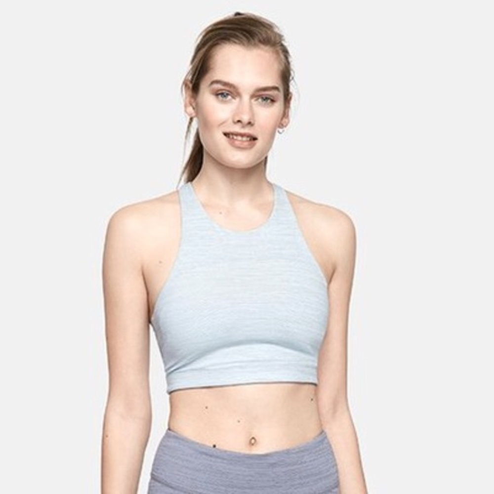 Outdoor Voices TechSweat Crop Top in Rare Ice Blue